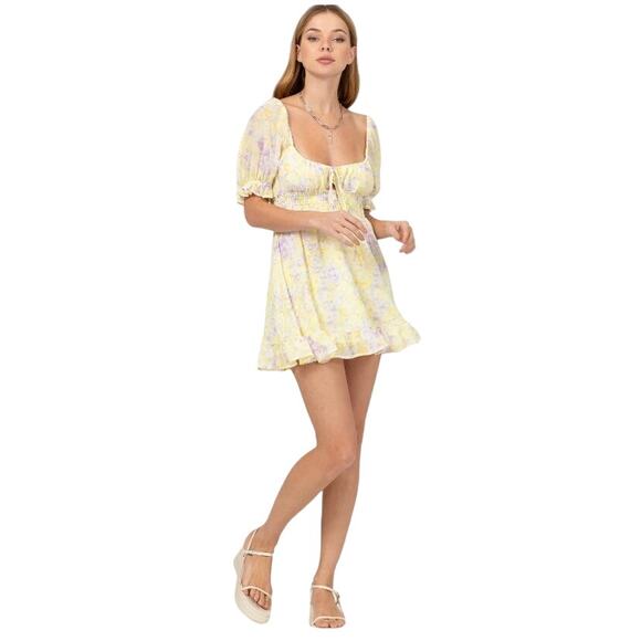 HYFVE Dresses & Skirts - HYFVE Watercolor Floral Babydoll Dress - Size  L